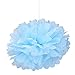 Fascola 12 pcs White Blue Tissue Hanging Paper Pom-poms, Hmxpls Flower Ball Wedding Party Outdoor Decoration Premium Tissue Paper Pom Pom Flowers Craft Kit