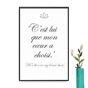 Framed Canvas Wall Art for Living Room, Bedroom French Quotes Canvas Prints for Modern Home Decoration Ready to Hang - 16"x24" inches