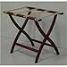 Wooden Mallet Designer Curve Leg Luggage Rack,Tan Straps, Light Oak