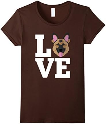Women's I Love My German Shepherd T-Shirt Large Brown