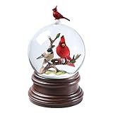 Cardinal & Chickadee Winter Birds Musical Snowglobe - Plays Pachelbel's Canon In D