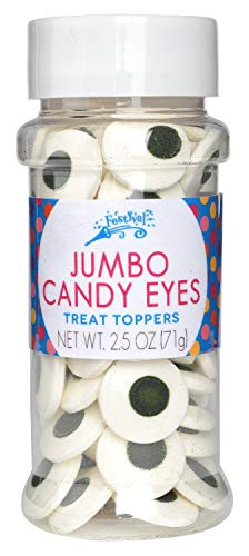 Jumbo Candy Eye Toppers - Edible Baking Decorations - Funny Googly Eyes for Cupcakes, Cakes, Cookies, Brownies - Halloween, Easter, and Edible Art Project Candy (2.5oz Jumbo Eye Candy, 2pk)