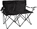 Trademark Innovations Loveseat Style Double Camp Chair with Steel Frame, Black