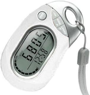 Pedusa PE-771 Tri-Axis Multi-Function Pocket Pedometer (White with Holster/Belt Clip) by HRM