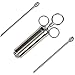 GRILLHOGS Marinade Meat Injector - Stainless Steel BBQ Injector Syringe - 2 Ounce Capacity with Both Long and Short Needles - Professional Restaurant Grade