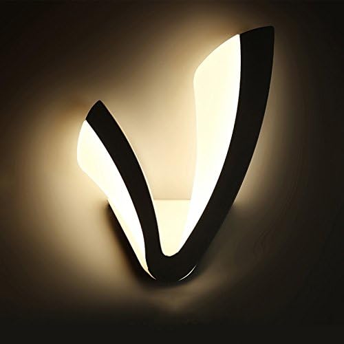 Pointhx Modern Simplicity Metal LED Wall Lamp Creative Acrylic Lampshade Wall Sconce Light Bedroom Living Room Aisle Home Decoration Illumination (Color : Yellow Light)