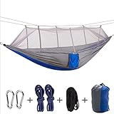 wu-hammock Outdoor Parachute Cloth Hammock with Mosquito Net Ultra Light Nylon Double Camping Aerial Tent 260140Cm