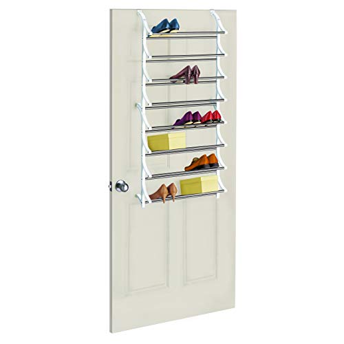 Lynk 24 Pair Over Door Shoe Rack - White - Thumbnail 5