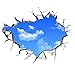 Sajanic 3D Blue Sky Wall Stickers for Ceiling Real Feeling Suit for Bedroom Living Room Nursery Kids Room Wall Decoration (Blue Sky Big)