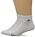 adidas Men's Cushioned Quarter Socks (3-Pair), White/Black/Granite/Light Onix, Large, (Shoe Size 6-12)