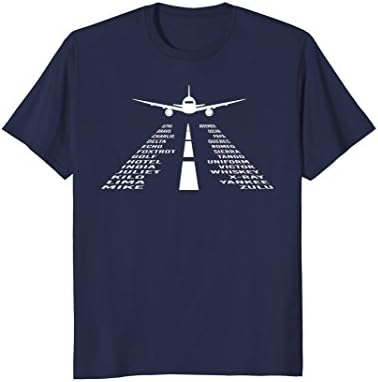 Mens Phonetic Alphabet T-Shirt | Pilot Airplane Shirt Large Navy