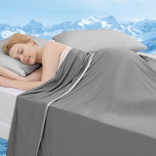 Marchpower Refreshing Summer Blanket, Arc-Chill 3.0 200 x 220 cm, Lightweight and Cool Double-Sided Blanket, Anti-Heat Blanket for Sofa, Office, Travel and Pet Bed Sheet – Grey