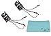 Croakies Premium Leather Eyewear Retainer Eyeglass Strap Cord | Thin Sunglass & Glasses Holder Keeper Lanyard | 2pk Bundle + Cloth, Black