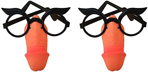 Pecker Nose Glasses - Great White Elephant Gift or Stocking Stuffer! (2 Pack)