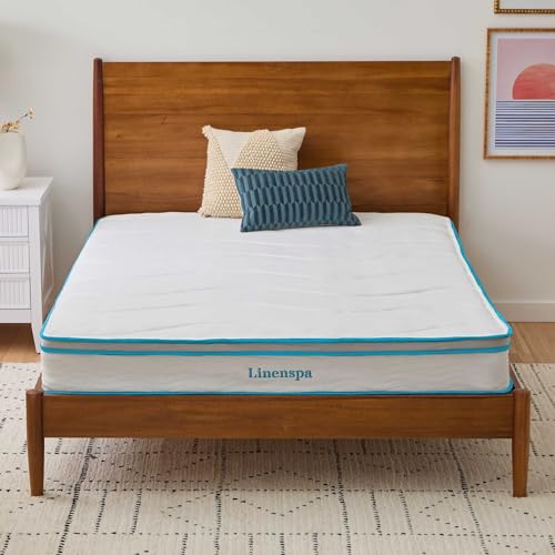 Photo 1 of Linenspa 8 Inch Memory Foam and Spring Hybrid Mattress - Medium Firm Feel - Bed in a Box - Quality Comfort and Adaptive Support - Breathable - Cooling - Guest and Kids Bedroom - Twin Size