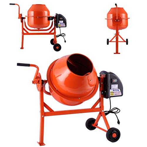 2-1/5 Cu Ft Electric Concrete Cement Mixer Mortar Mixing Stucco Seeds Portable Barrow Machine
