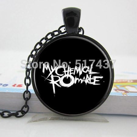Pretty Lee Glass Picture Necklace Rock Band My Chemical Romance Necklace Zinc Alloy Glass Pendant Art Glass Necklace