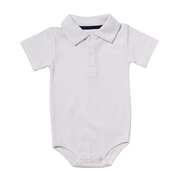 baby boy white polo onesie