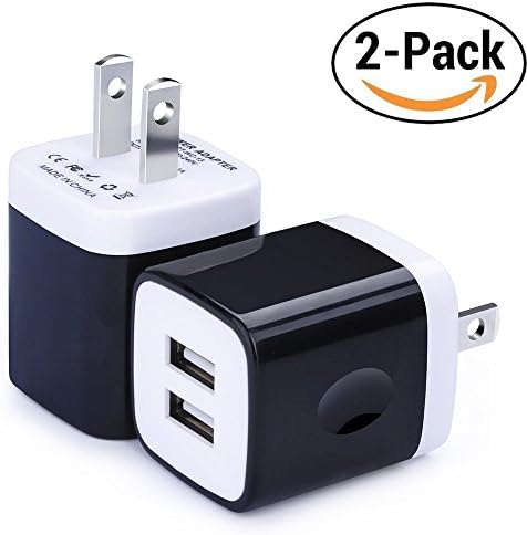 USB Wall Charger, Charger Adapter, Hootek 2-Pack 2.1Amp Dual Port Quick Charger Plug Block Cube for iPhone X/8/7/6S/6S Plus/6 Plus/6, Samsung Galaxy S7/S6/S5 Edge, LG, HTC, ZTE, Motorola, Nokia