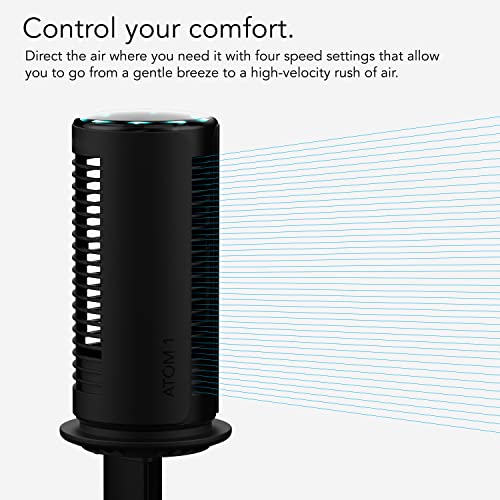 Vornado ATOM 1S Compact Oscillating Tower Fan with Removable Stand, 40