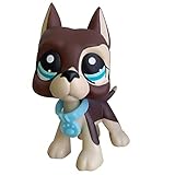 lps Great Dane Dog #817-1, Junior Pet Shop Great Dane Dog Borwn and White with Accessories Best Gift for Children's Gift Brown Color