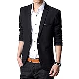 DAVID.ANN Men's Slim Fit Casual One Button Blazer Jacket
