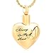 Imrsanl Cremation Jewelry for Ashes for Family Urn Necklace Pendants Ashes Keepsake Memorial Ash Jewelry for Loved Ones (Always in My Heart-Gold)