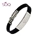 Godyce Superman Bracelet for Men Women Girl Black Rubber Jewelry - Stainless Steel Charm