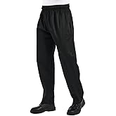 OAKVON 1PC or 3PC Men's Chef Pants - Lightweight Elastic Waist Work Pants for Kitchen & Restaurant
