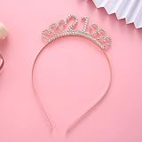 MIOSJI 21st Birthday Sash Tiara Crown Rose Gold Rhinestone Crystal Party Gift view 7