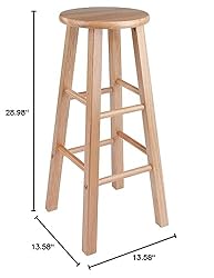 Winsome Element Bar Stools, 2-Pc Set, Natural
