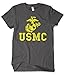 Cybertela Men's United States Marine Corps USMC T-Shirt (Charcoal, X-Large)