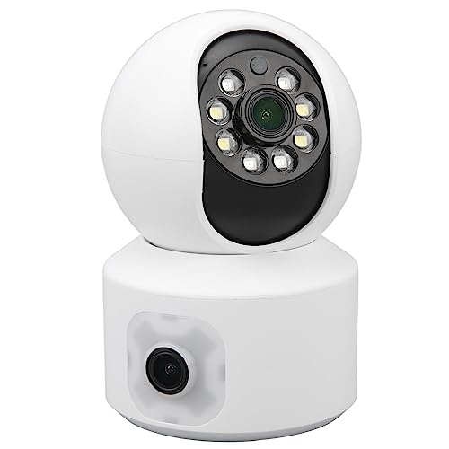 Indoor Security Camera, Dual Lens Baby Camera Monitor WiFi with Smartphone 320° View, Cameras for Home Security with AI Motion Detection, Human Auto Tracking, Night Vision