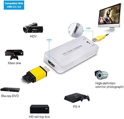 Hdmi Capture Dongle Adapter Card Hdmi To Usb 3 0 Full Hd 1080p 60fps Live Streaming Game Capture Video Grabber For Ps4 Xbox One 360 Drive Free Compatible With Linux Mac Os Windows10 7 Xp Digitnow