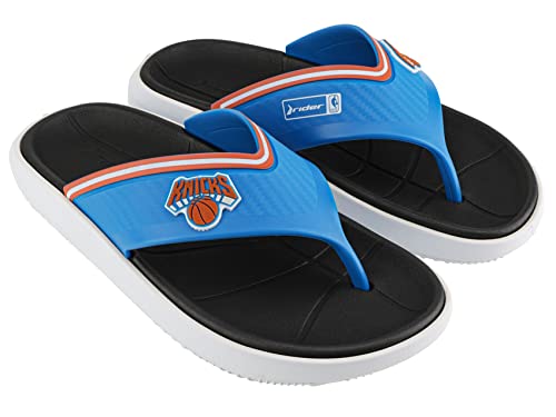 Rider Block NBA League, Athletic Flip-Flops for Men, NY Nicks, White/Blue, 13 at Amazon