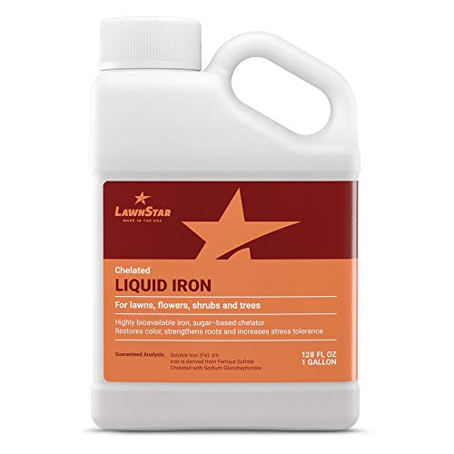 LawnStar Chelated Liquid Iron (1 Gallon) for Plants - Multi-Purpose, Suitable for Lawn, Flowers, Shrubs, Trees - Treats Iron Deficiency, Root Damage & Color Distortion - EDTA-Free, American Made