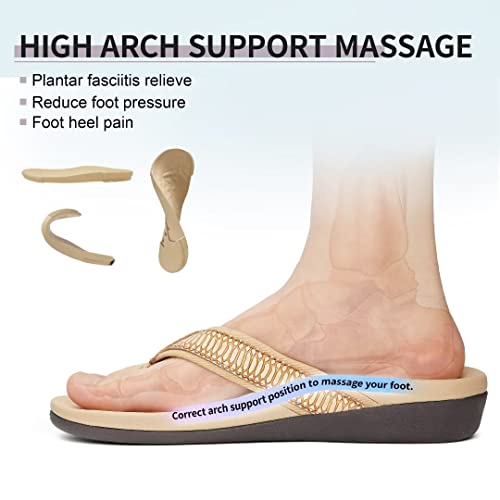MEGNYA Comfort Orthopeic Flip Flops for Ladies, Good Plantar Fasciitis