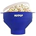 The Original Hotpop Microwave Popcorn Popper, Silicone Popcorn Maker, Collapsible Bowl BPA-Free and Dishwasher Safe- 20 Colors Available (Blue)