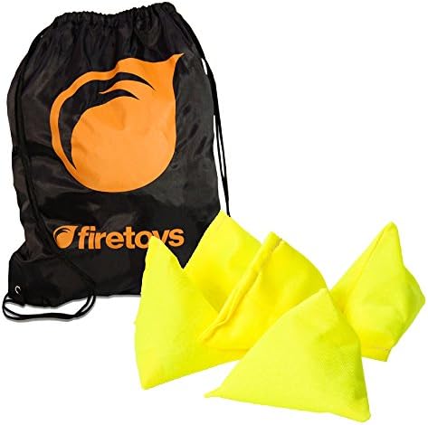 Tri-Its UV Juggling Beanbag Set - 5x UV Yellow Juggling Pyramids & Firetoys Bag