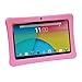 Transwon Shockproof Case Compatible with Tagital T7K Kids Tablet, UJoyFeel KIDS701, Inkach 7 Inch, TOPELOTEK 7, iRULU X77, Ainol Q88, Dragon Touch Y88X Plus - Pink