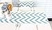Uphome 1pc Classical Chevron Zig Zag Pattern Table Runner - Cotton Canvas Fabric Table Top Decoration, Aqua and White