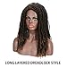 FASHION IDOL Synthetic Dreadlock Wigs 21 Inches Ombre Gold Faux Locs Wig Curly Rolls Twist Wig Wigs for Black Women