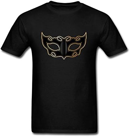 Susueky Men's Black Mask Dress Short Sleeve T shirt S