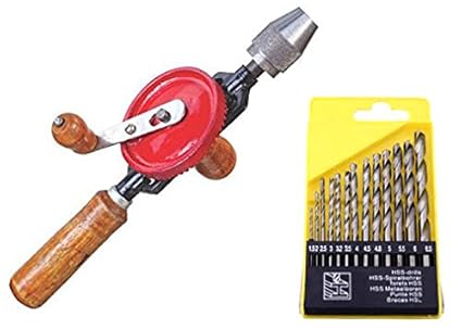 ISC Preet Heavy Duty Hand Drill Machine (1/4) + 13PCS HSS Drill Set For Wood,Aluminium & Plastic Rotary Tool