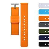 AZLAND Quick Release Silicone Replacement Wrist Watch Bands Straps for Mens Womens Orange 18mm 20mm 22mm