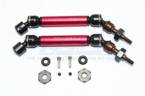 GPM for Traxxas Slash 4X4 Upgrade Parts Steel+Aluminum Front CVD Drive  Shaft with 12mmX6mm Wheel Hex 1Pr Set Red