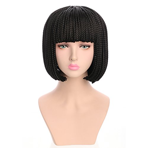 Buy Yuehong Black Bob Braided Box Braid Wig Synthetic Short Braided