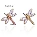 Girls Women Hollow Out Multicolour Mixed Color Crystal Shiny Rhinestone Butterfly Ear Stud Hook Earrings