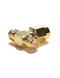 BlueBeach Pack de 2 Forma de T 3 Way adaptador conector Conversor no 1 macho SMA (Pin) a 2 SMA Hembra (Pin) para antena Plug Coaxial Coax