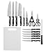 Farberware 17-Piece Triple Rivet Stainless Steel Knife Block Set, Black